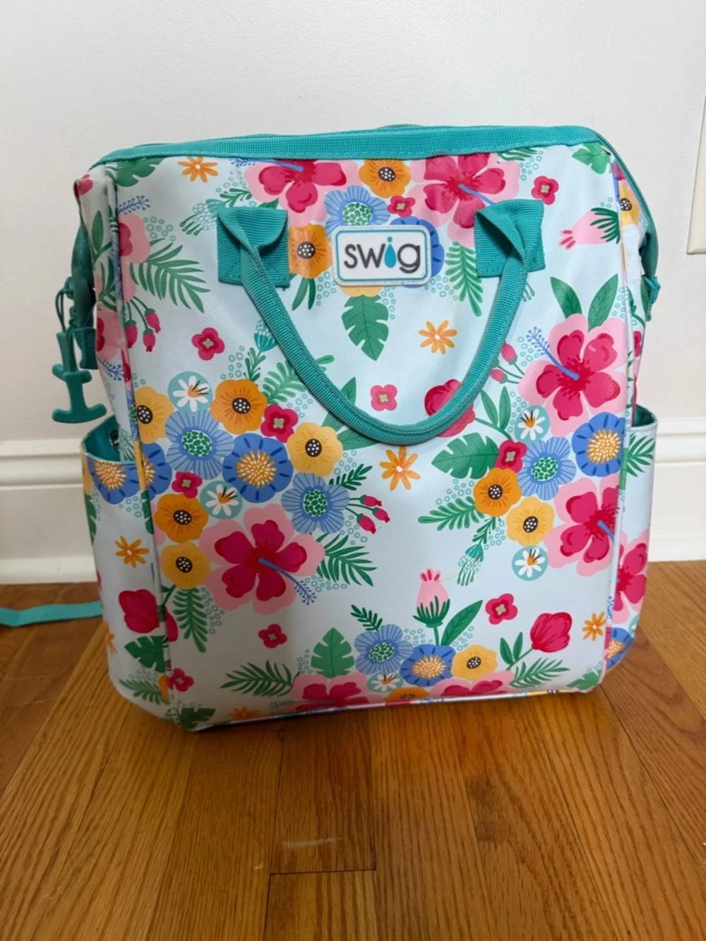 Swig Floral Baby Bag Tote in Teal & Multi